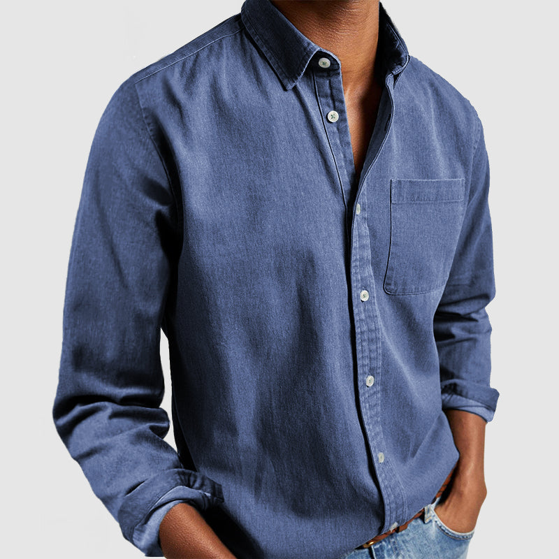 Men's cotton shirt - Blue