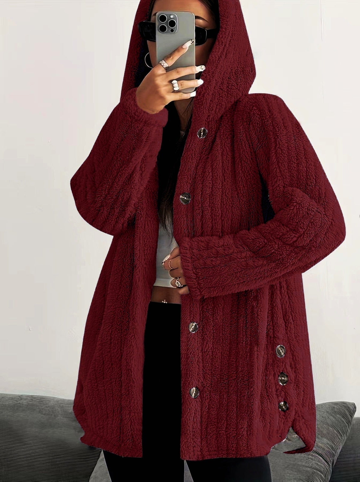 ❄️ Women's Loose-Fit Hooded Plush Jacket