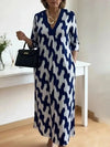 Color Block V-neck Midi Dress