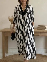 Color Block V-neck Midi Dress