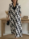 Color Block V-neck Midi Dress