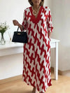 Color Block V-neck Midi Dress