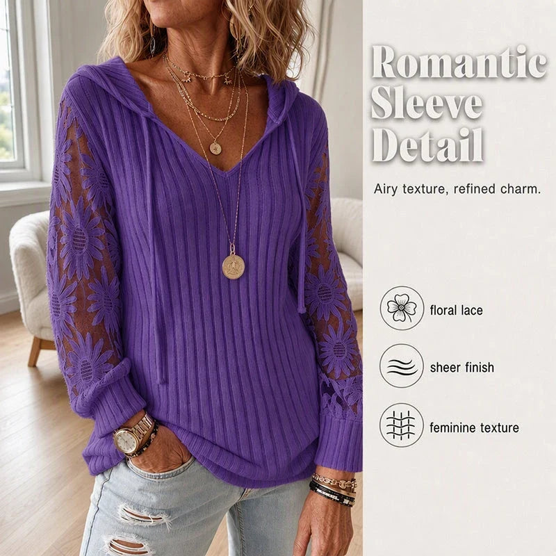 Elegant Lace Hoodie Cardigan