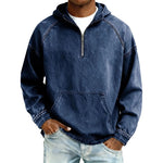 Casual Half-Zip Denim Jacket