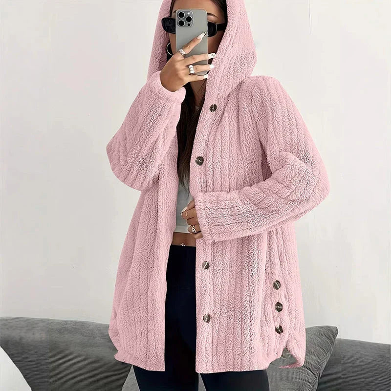 ❄️ Women's Loose-Fit Hooded Plush Jacket