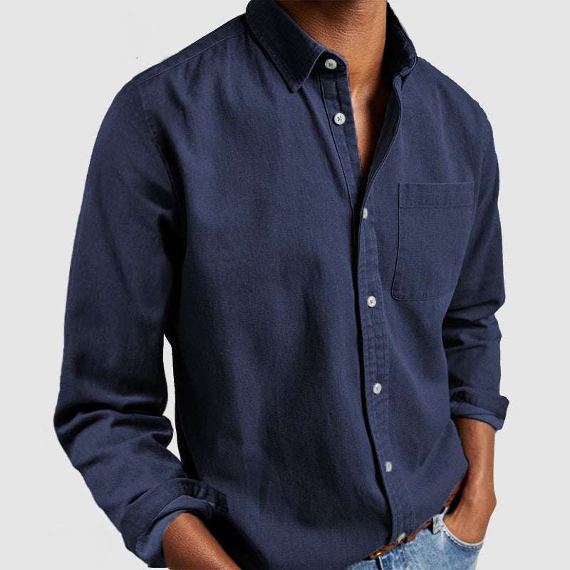Men's cotton shirt - Navy Blue