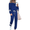 Solid Long Sleeve Pullover Drawstring Pants Set