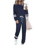 Solid Long Sleeve Pullover Drawstring Pants Set