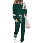 Solid Long Sleeve Pullover Drawstring Pants Set
