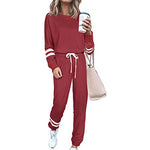 Solid Long Sleeve Pullover Drawstring Pants Set