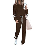 Solid Long Sleeve Pullover Drawstring Pants Set