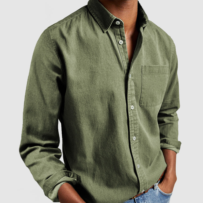 Men's cotton shirt - Army Green