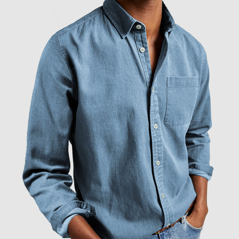 Men's cotton shirt - Sky Blue
