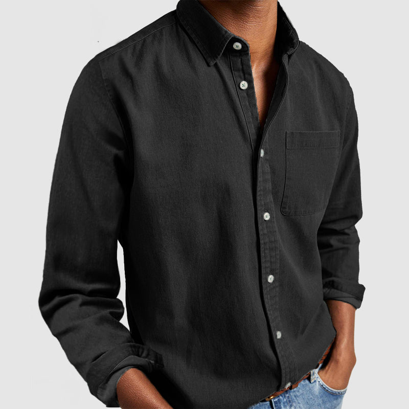 Men's cotton shirt - Black