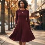 💎🧶 New Arrivals – Long-Sleeved Knit Midi Dress